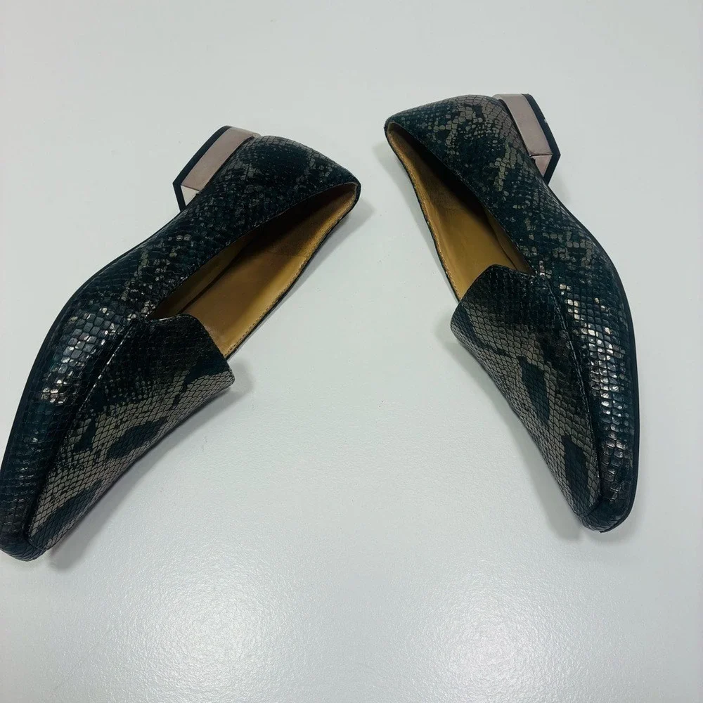 Naturalizer Women Slip-on Loafer 9M Snakeskin Embossed Low Heel Office Career‎